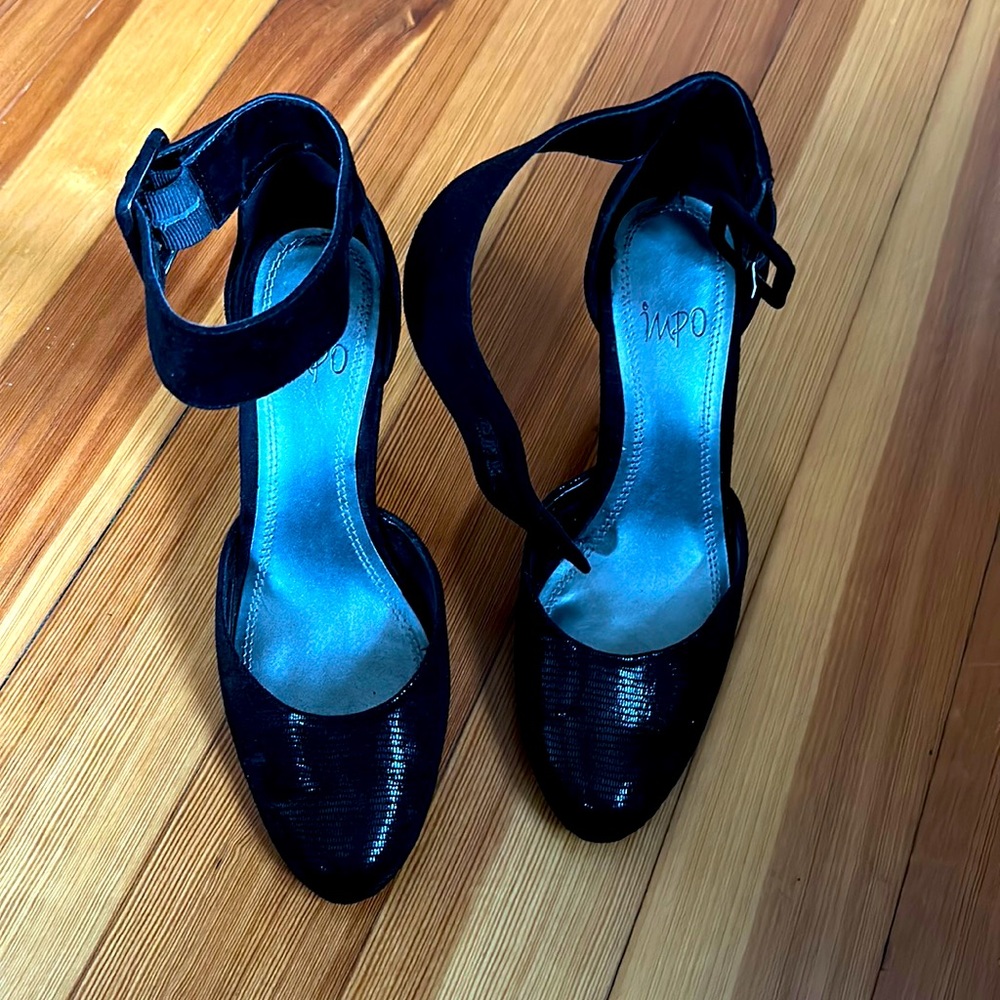Black ankle strap heels, 2014
